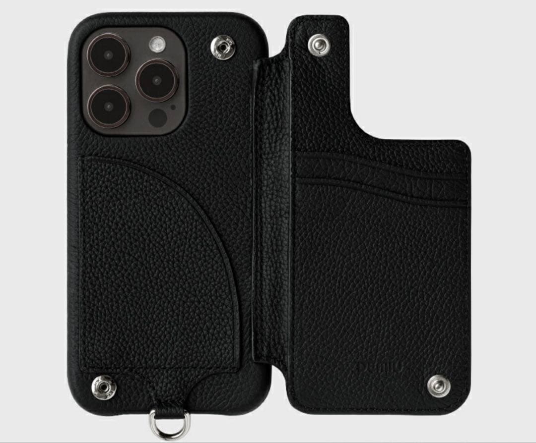 DEMIU iPhone17 ケース 背面 手帳型 レザー