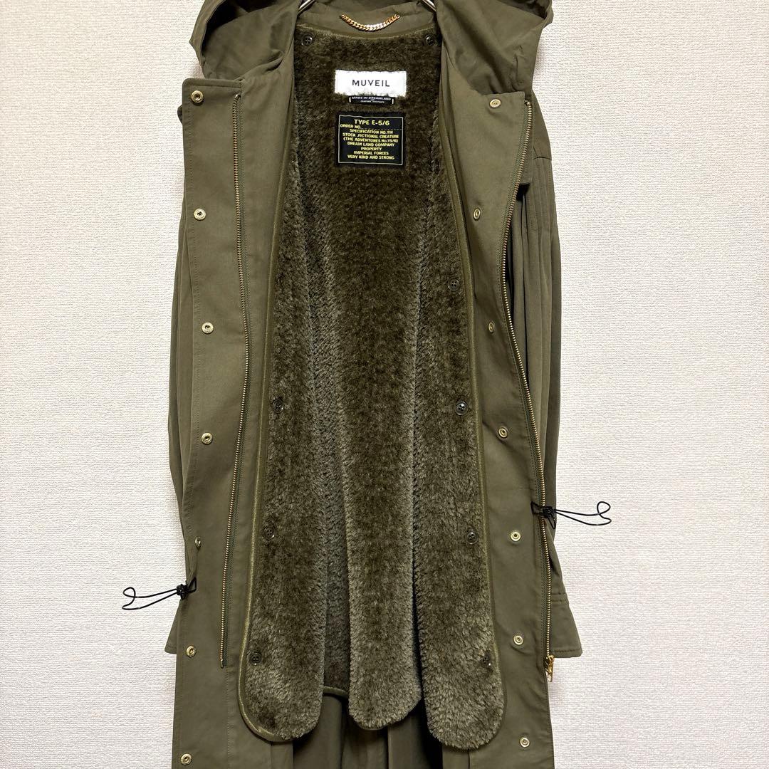 極美品✨ミューベル 【定価5.8万】モッズコート ロング 2WAY カーキ 36