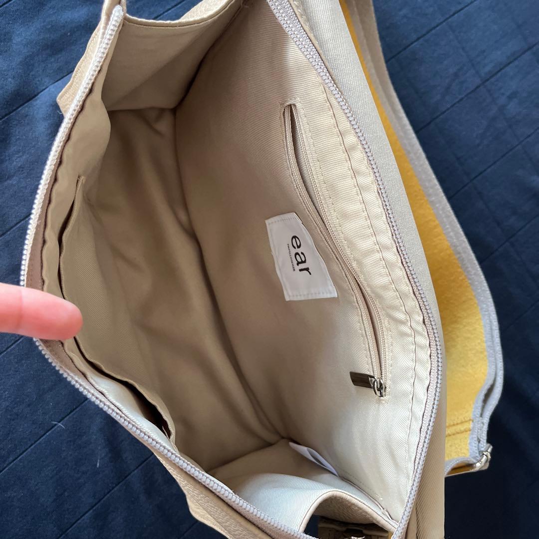 【ear PAPILLONNER 】ワイドテープショルダーバッグ　ベージュ