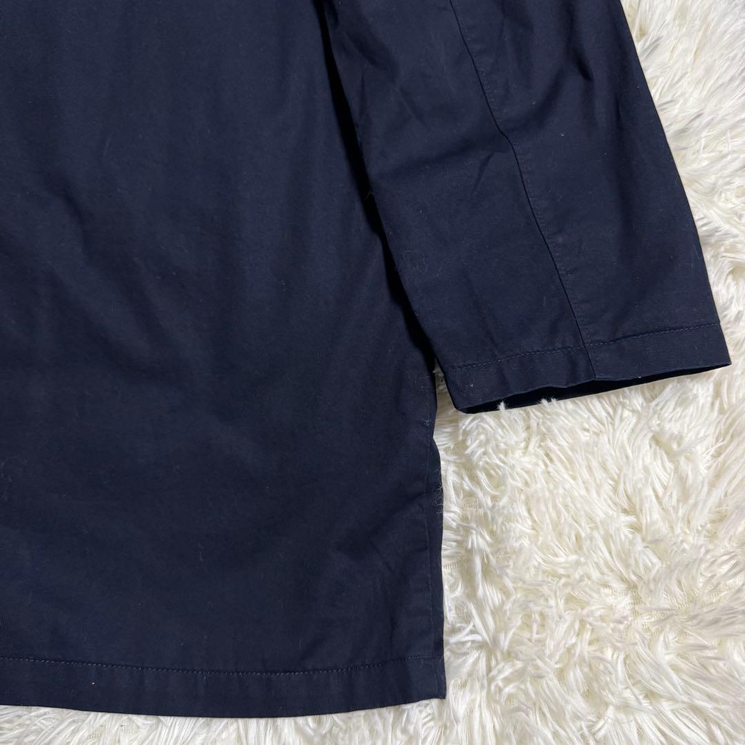 【希少】ポロラルフローレン ステンカラーコート 裏地チェック 刺繍 ネイビー L