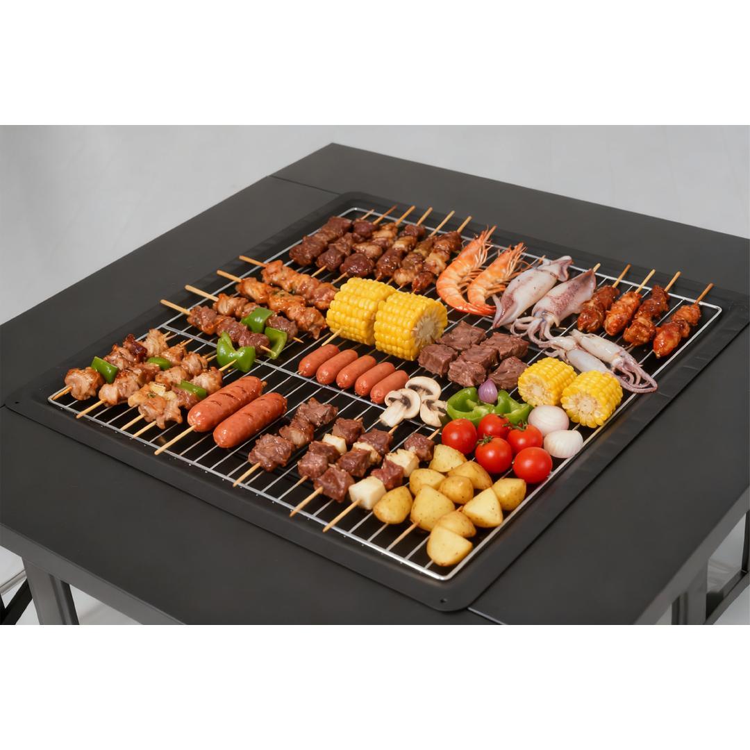 【ブラック】バーベキューコンロ 焚火台 大型焚火 ファミリーキャンプ