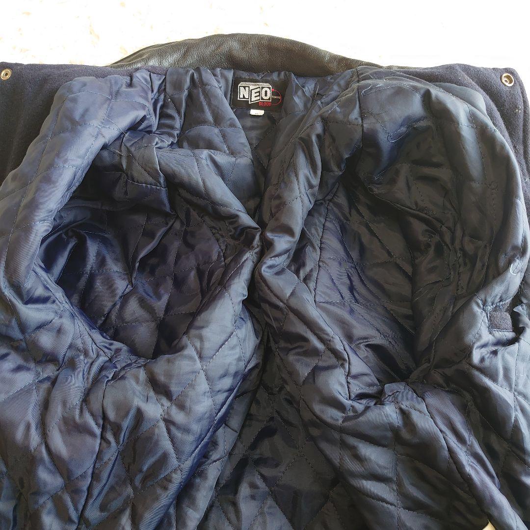 【希少】NEO BLOOD TOKYO 袖レザー スタジャン 刺繍 L相当