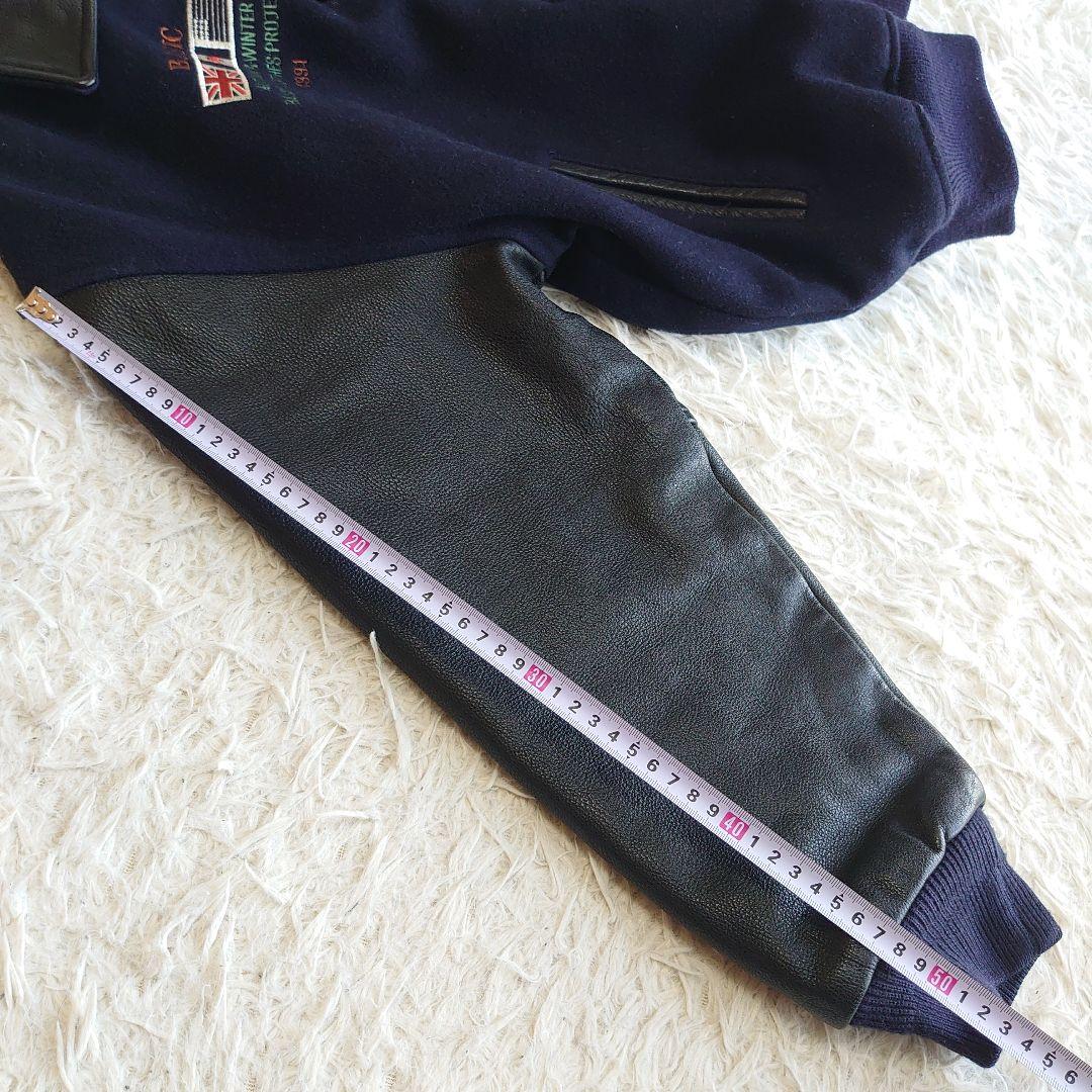 【希少】NEO BLOOD TOKYO 袖レザー スタジャン 刺繍 L相当