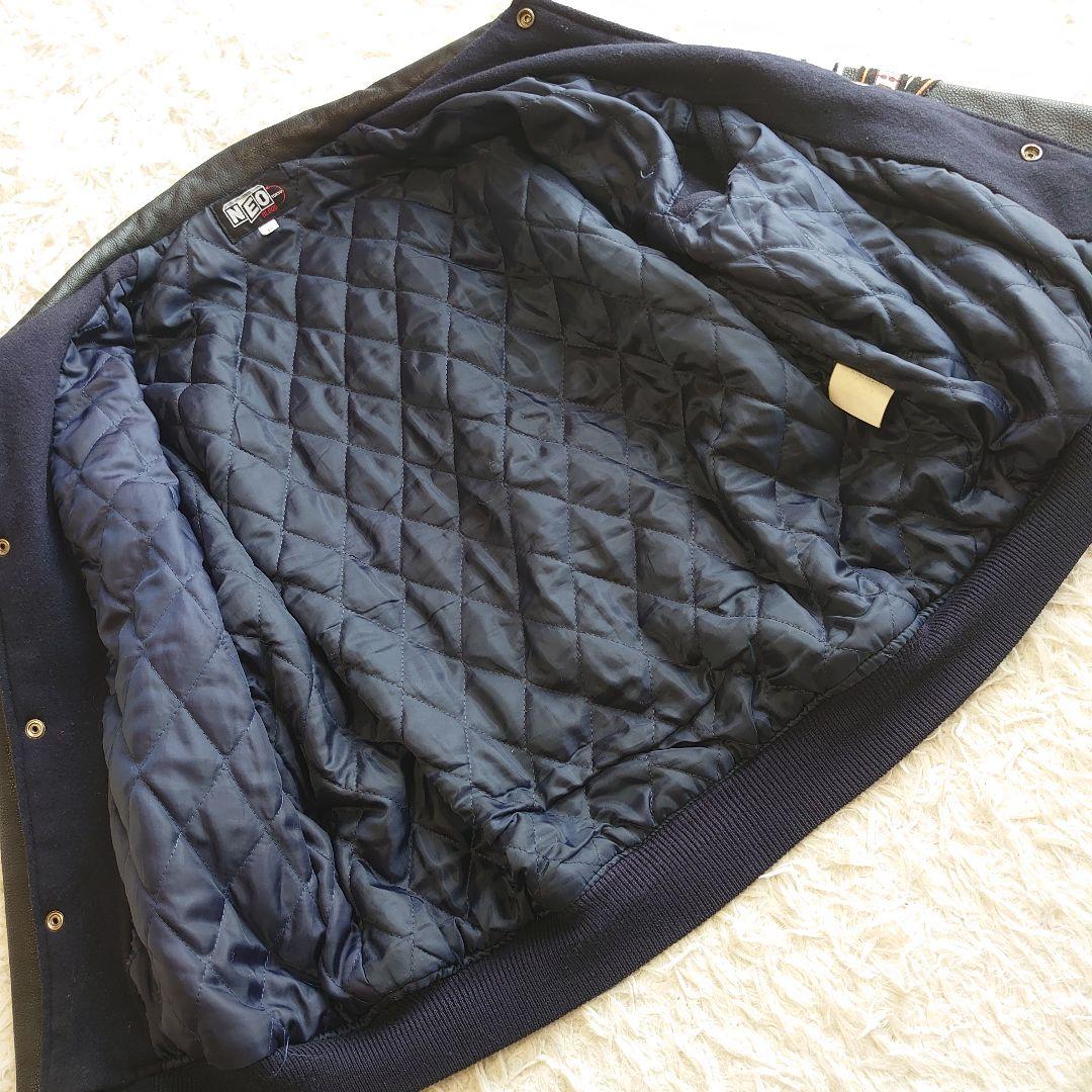 【希少】NEO BLOOD TOKYO 袖レザー スタジャン 刺繍 L相当