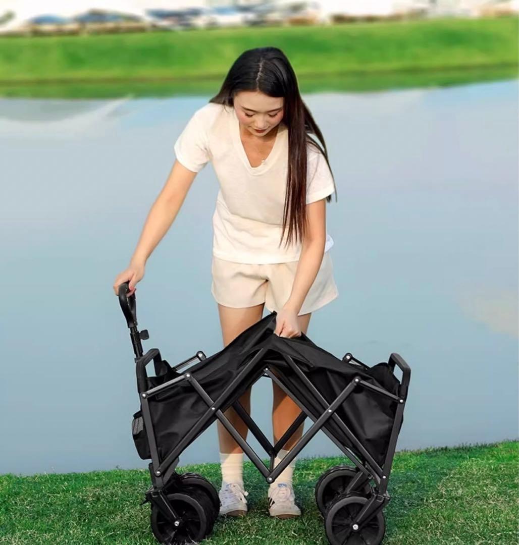 ワゴン車 キャンプ カート高耐荷 1秒撤収 ワンタッチ収束 自立収納 調節可能