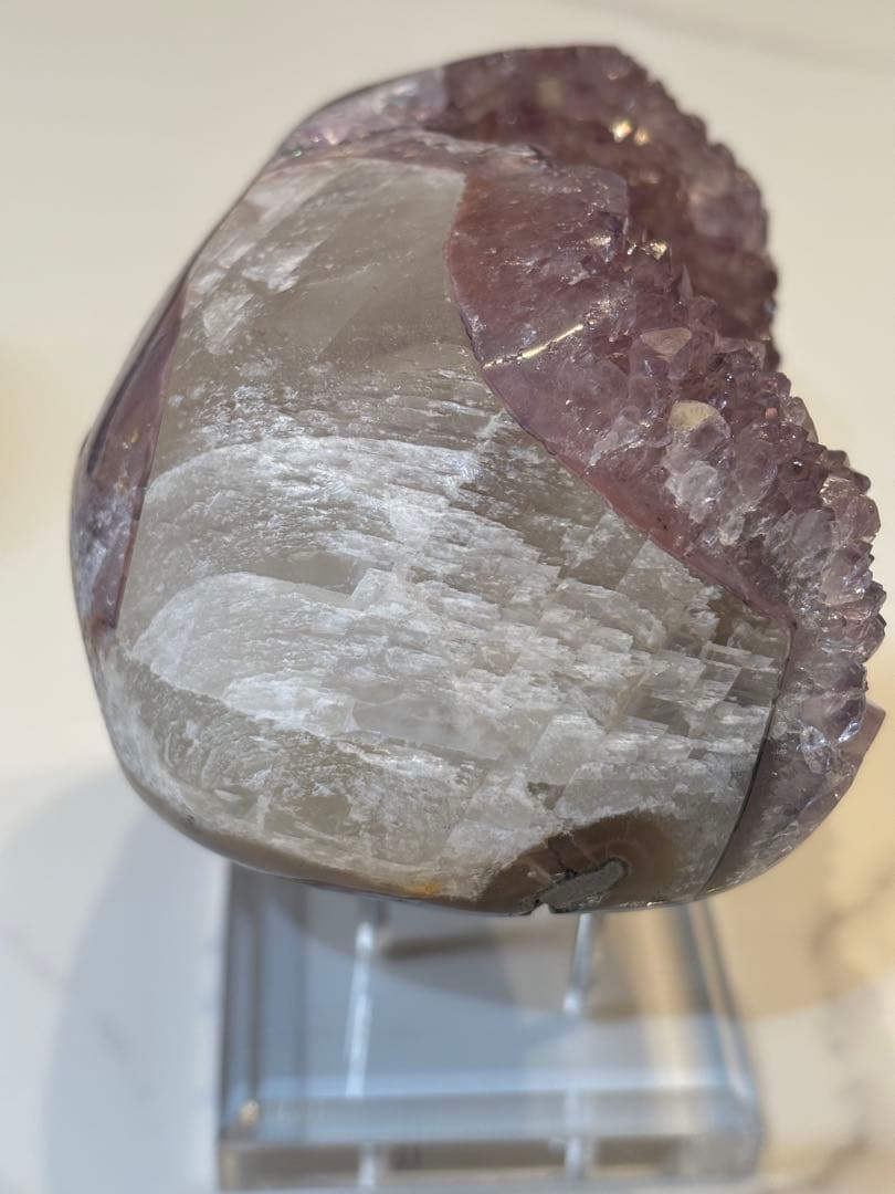 天然水晶 美しい薄ピンク紫色