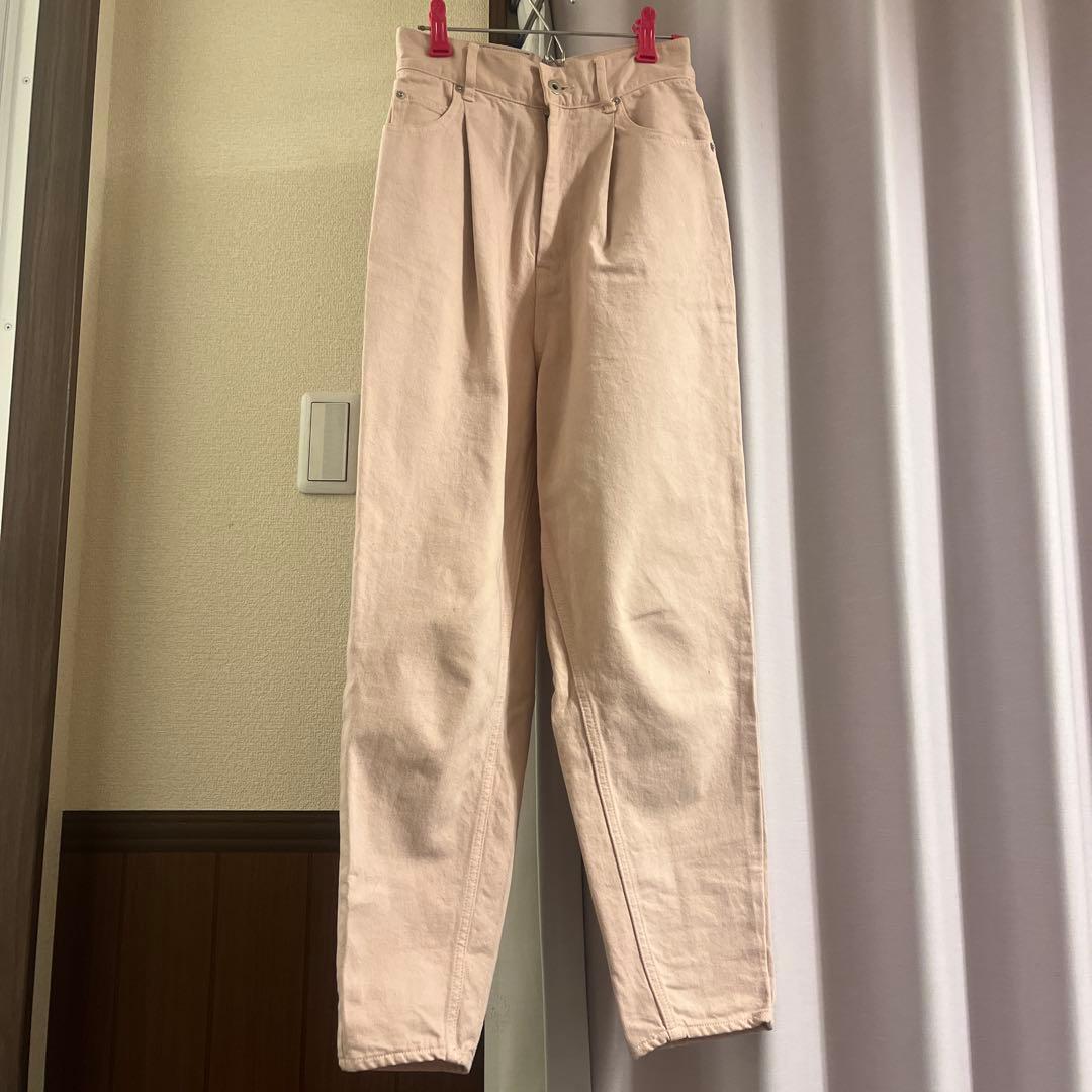 美品】FURFUR ピンク ハイウエストデニムパンツ - メルカリ