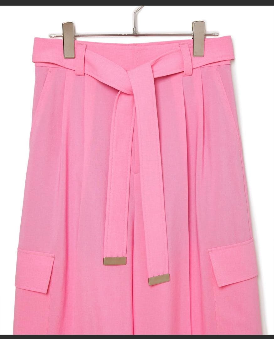 ピンク ワイドパンツ リボン付き　38