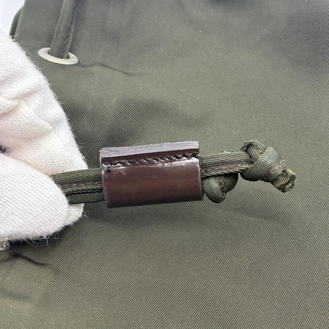 PRADA プラダ ナイロン カーキ 巾着ポーチ A1355A7