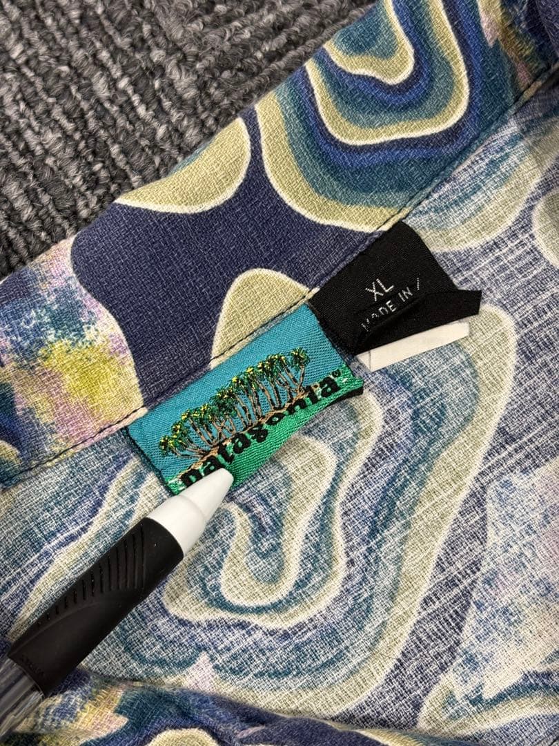 希少 美品 XL 90s パタゴニア 渦巻き ACシャツ JAVA FISH