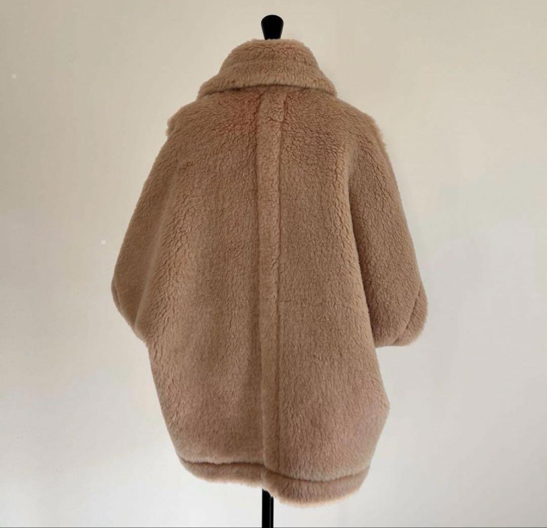 テディベアコート　ベアポンチョ　ミルクティベージュ　Sサイズ