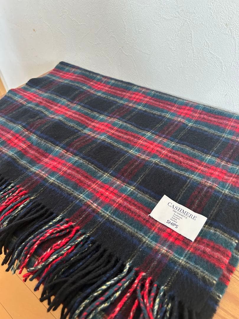 SHIPS カシミヤ チェックストール