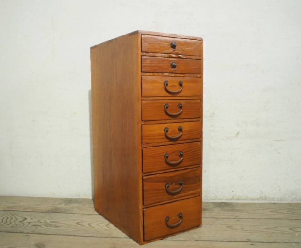 1021 ヴィンテージ　収納棚　小引き出し　チェスト　ケース　古家具　レトロ