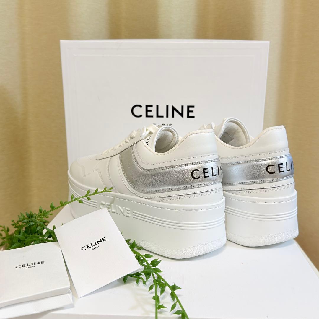 【新品未使用】 CELINE 厚底 スニーカー ホワイト 23.5cm / 37