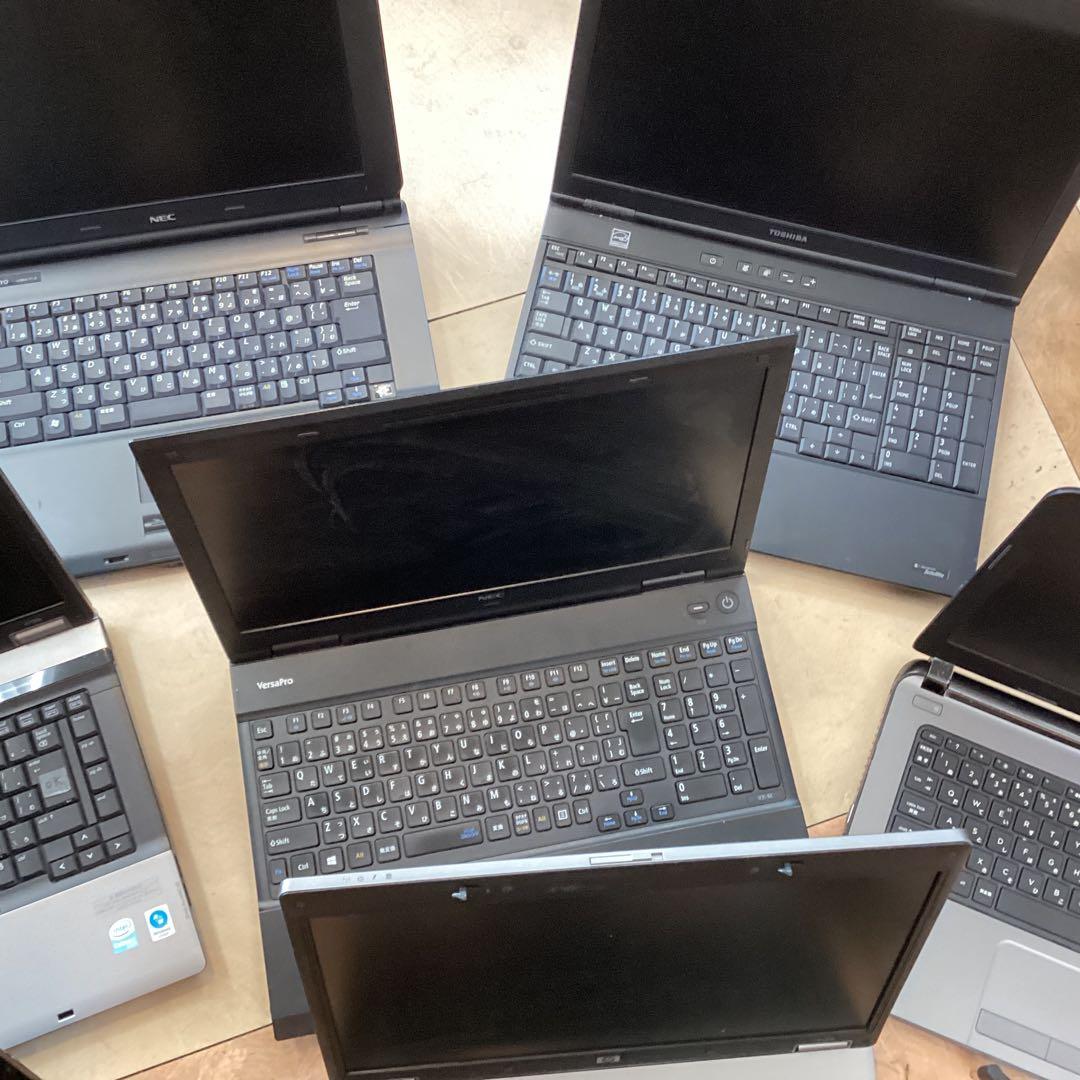 ジャンク品HPとNECのノートパソコン8台