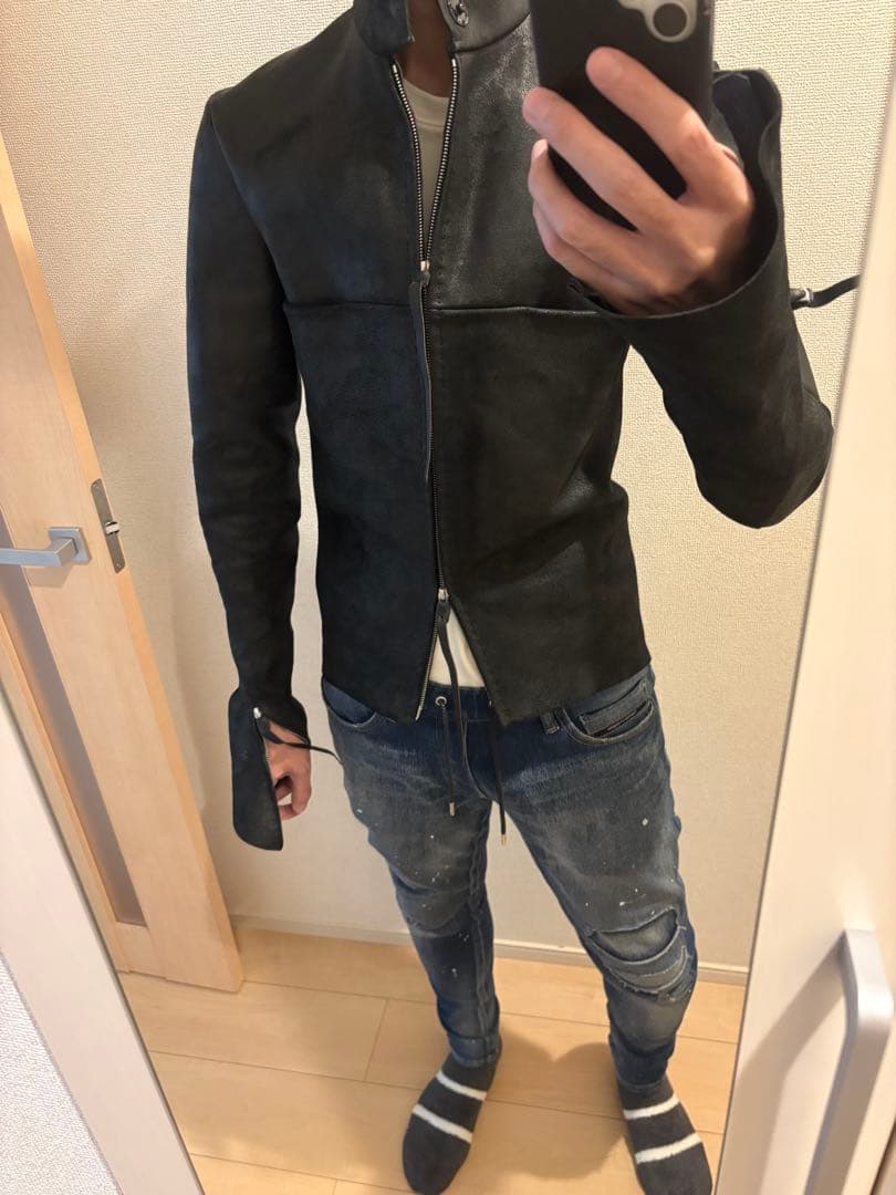 エムエークロスレザーライダースジャケット