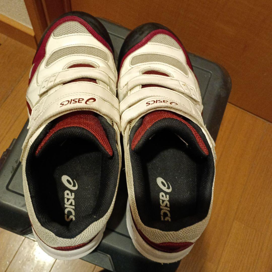 asics 安全靴 ホワイト/レッド ベルクロ