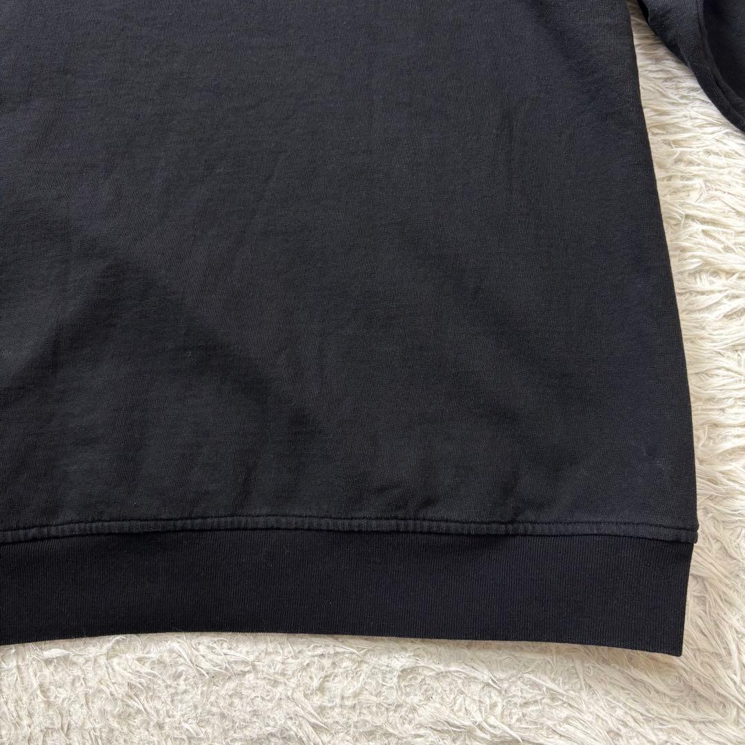 COMOLI スウェット インレイ起毛 長袖 クルーネック ブラック 2