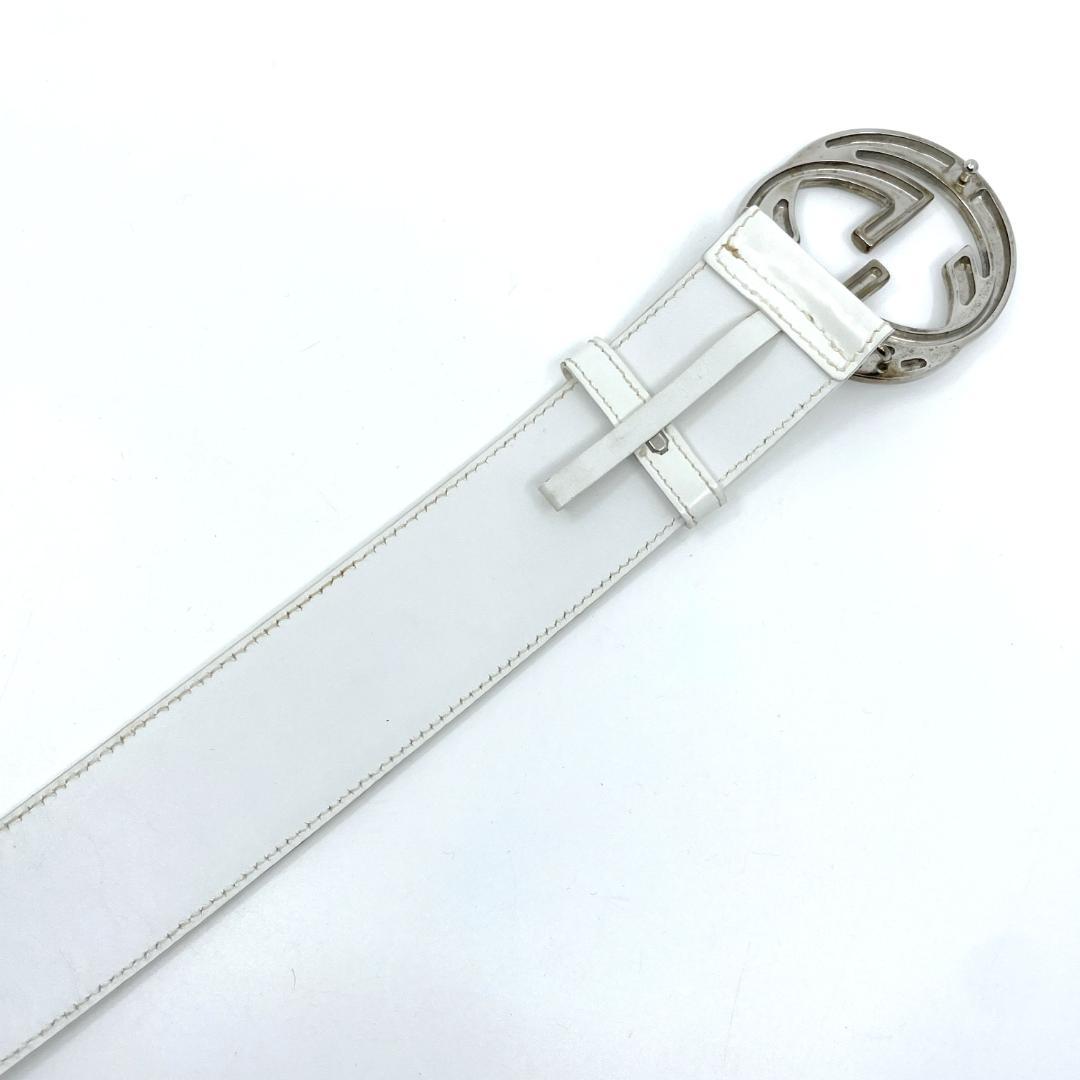 GUCCI　インターロッキング レザー 037 194 0979 　白　ベルト