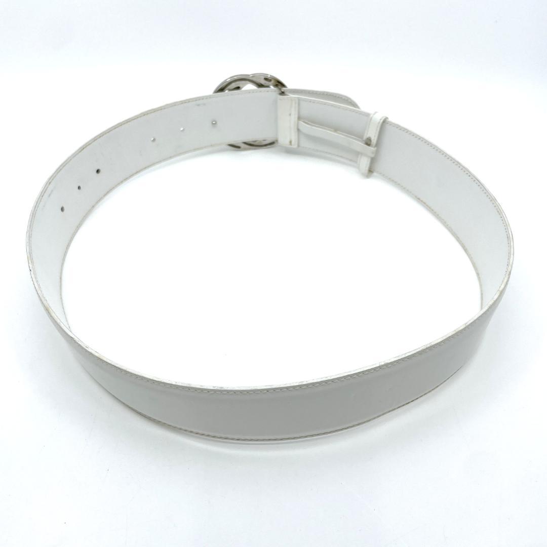 GUCCI　インターロッキング レザー 037 194 0979 　白　ベルト