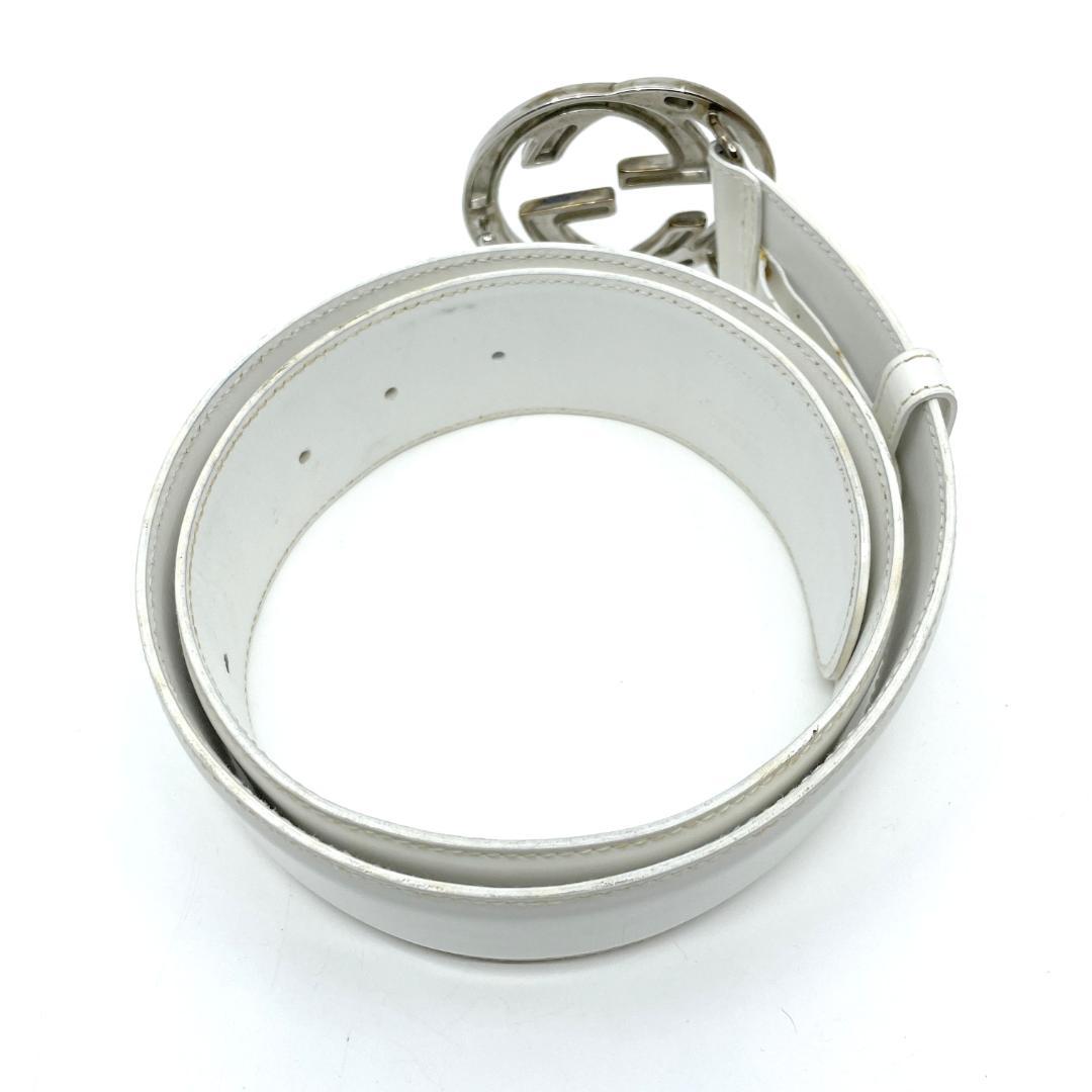 GUCCI　インターロッキング レザー 037 194 0979 　白　ベルト