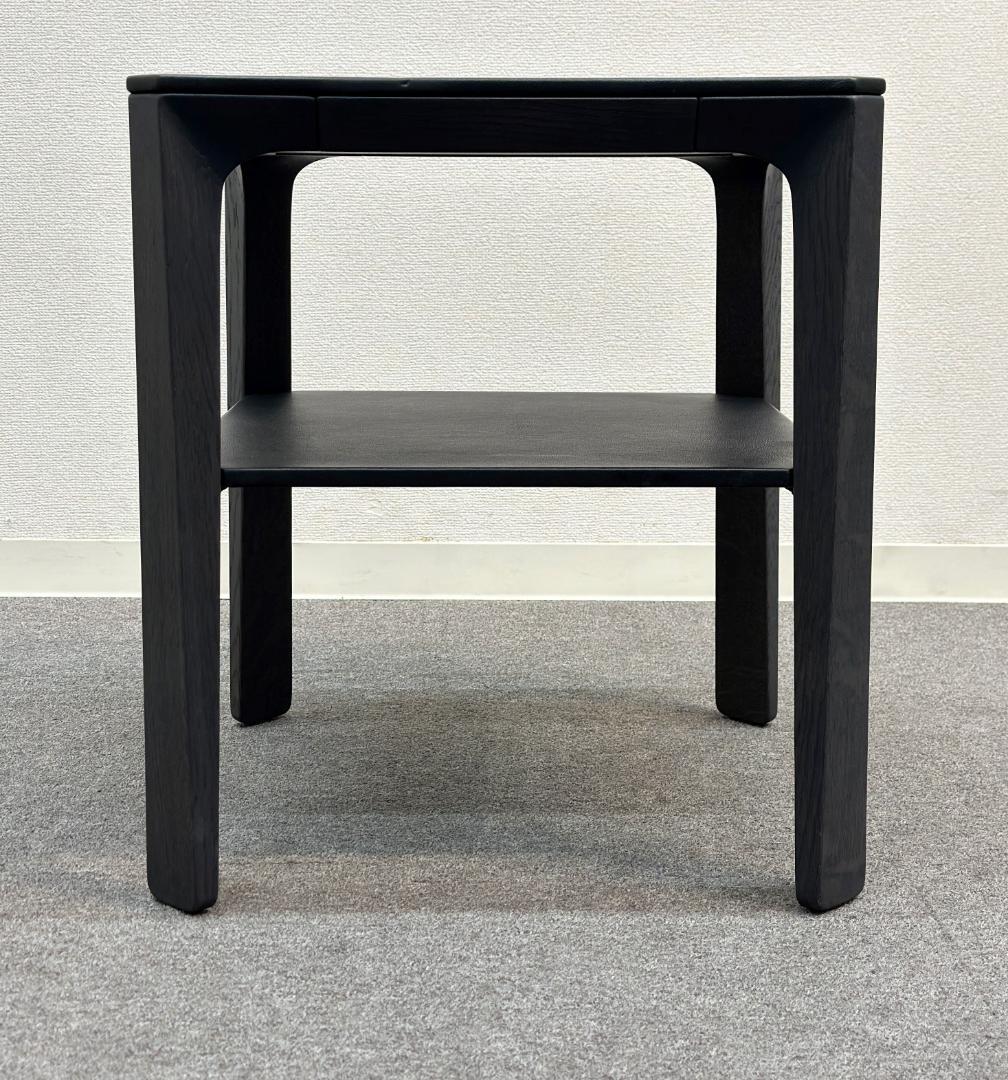 ■アルフレックス■モンテベロ　サイドテーブル　天板革張り込み仕様＆棚板付き