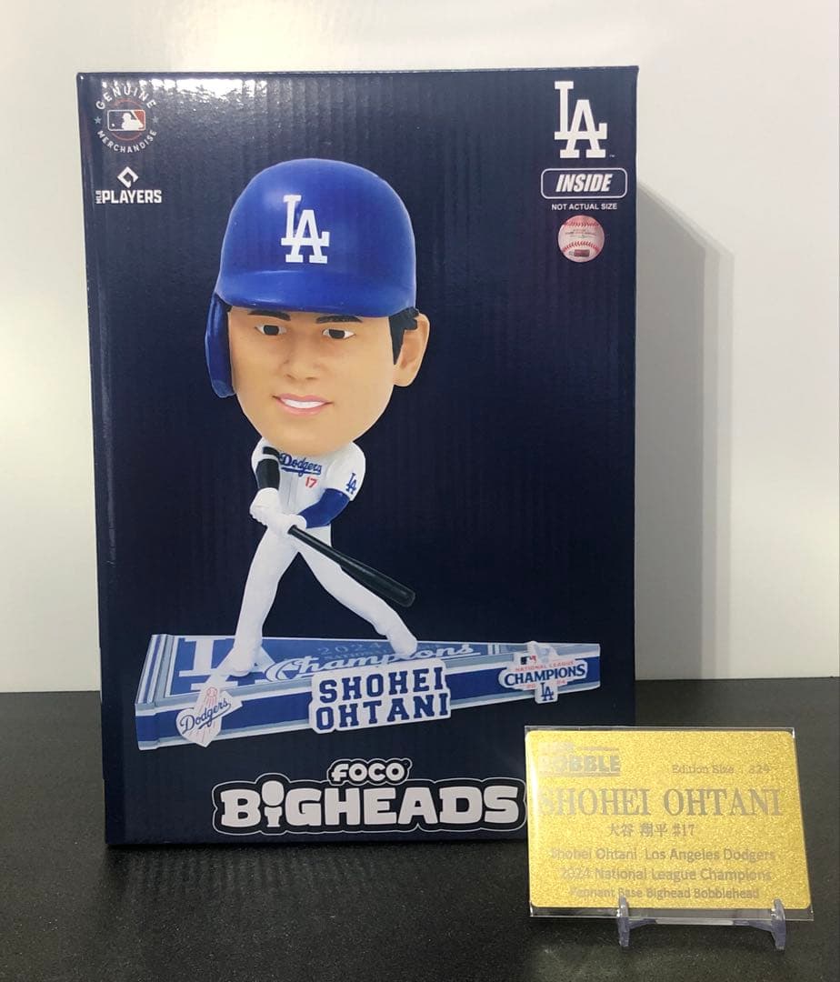 大谷翔平】ナショナルリーグチャンピオンペナントベースボブルヘッド