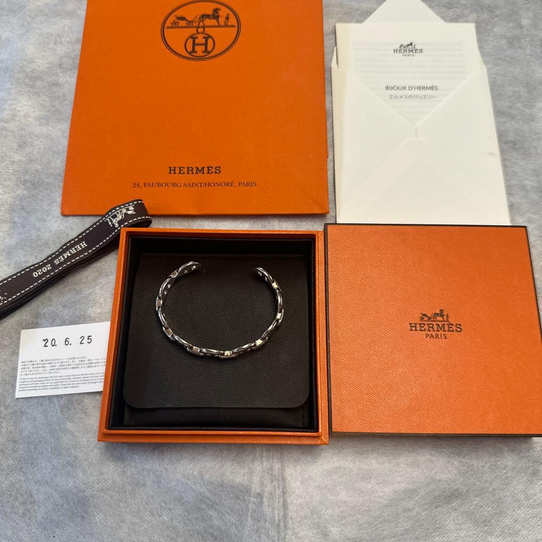 HERMES シェーヌダンクル　シルバーバングル