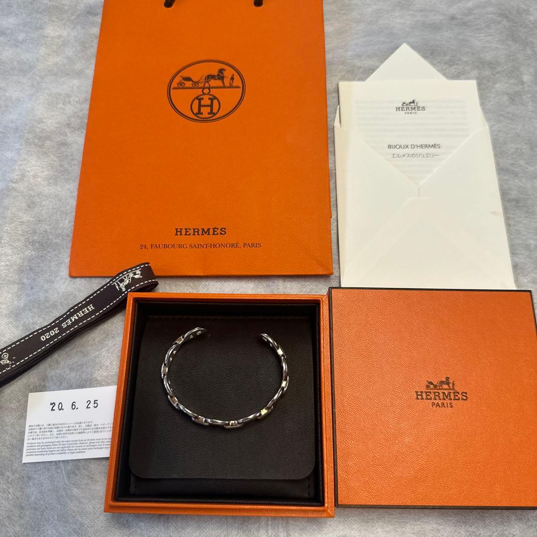 HERMES シェーヌダンクル　シルバーバングル