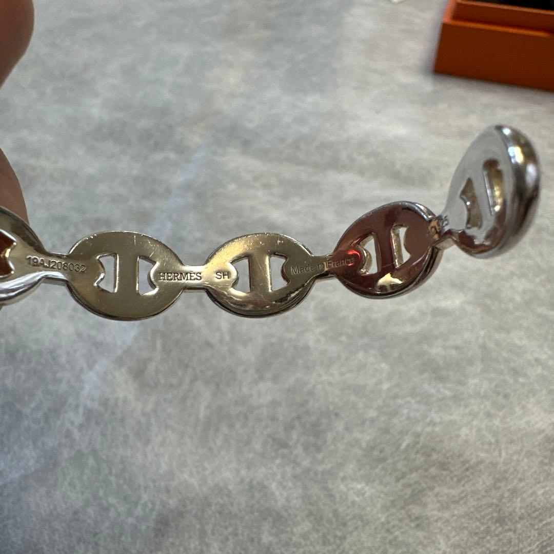 HERMES シェーヌダンクル　シルバーバングル