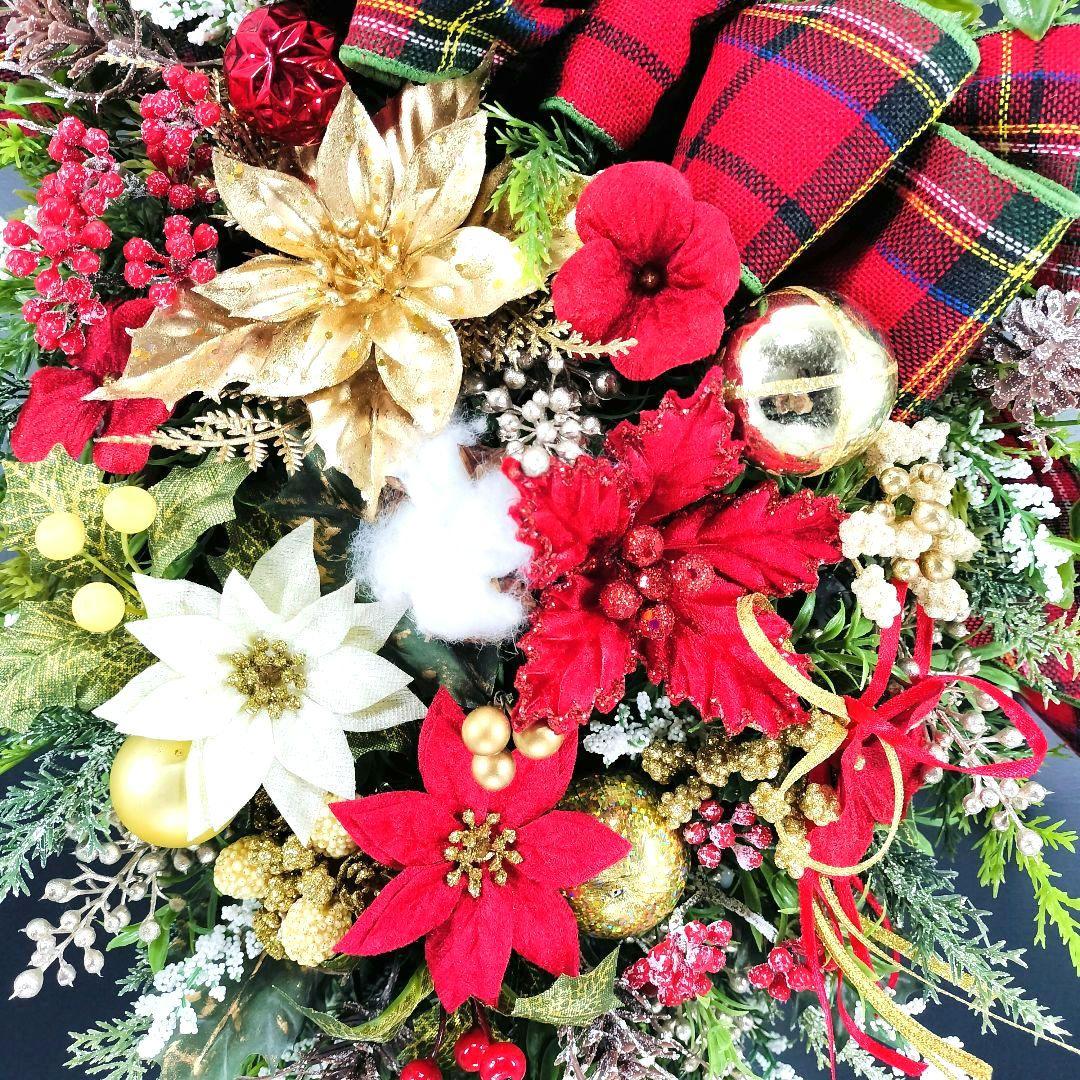 商品名【聖鈴】ゆきこ❤ポインセチアのクリスマスリース* 冬リース