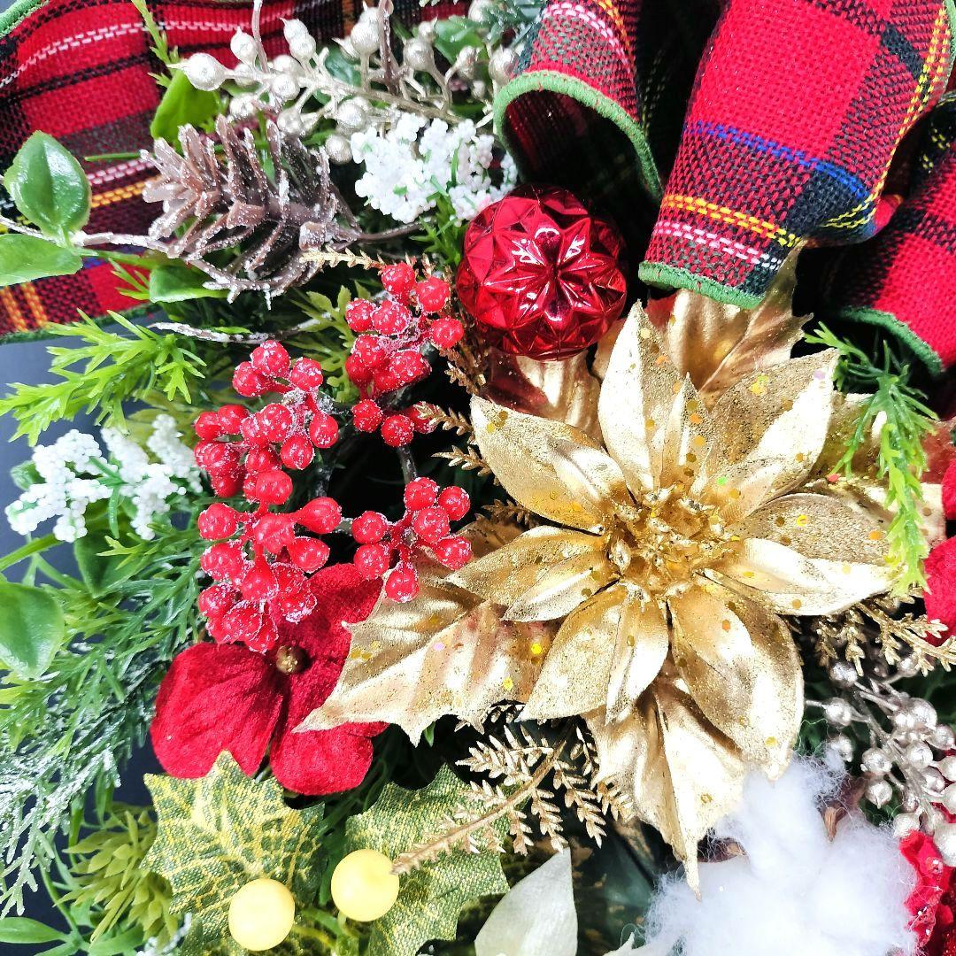 商品名【聖鈴】ゆきこ❤ポインセチアのクリスマスリース* 冬リース