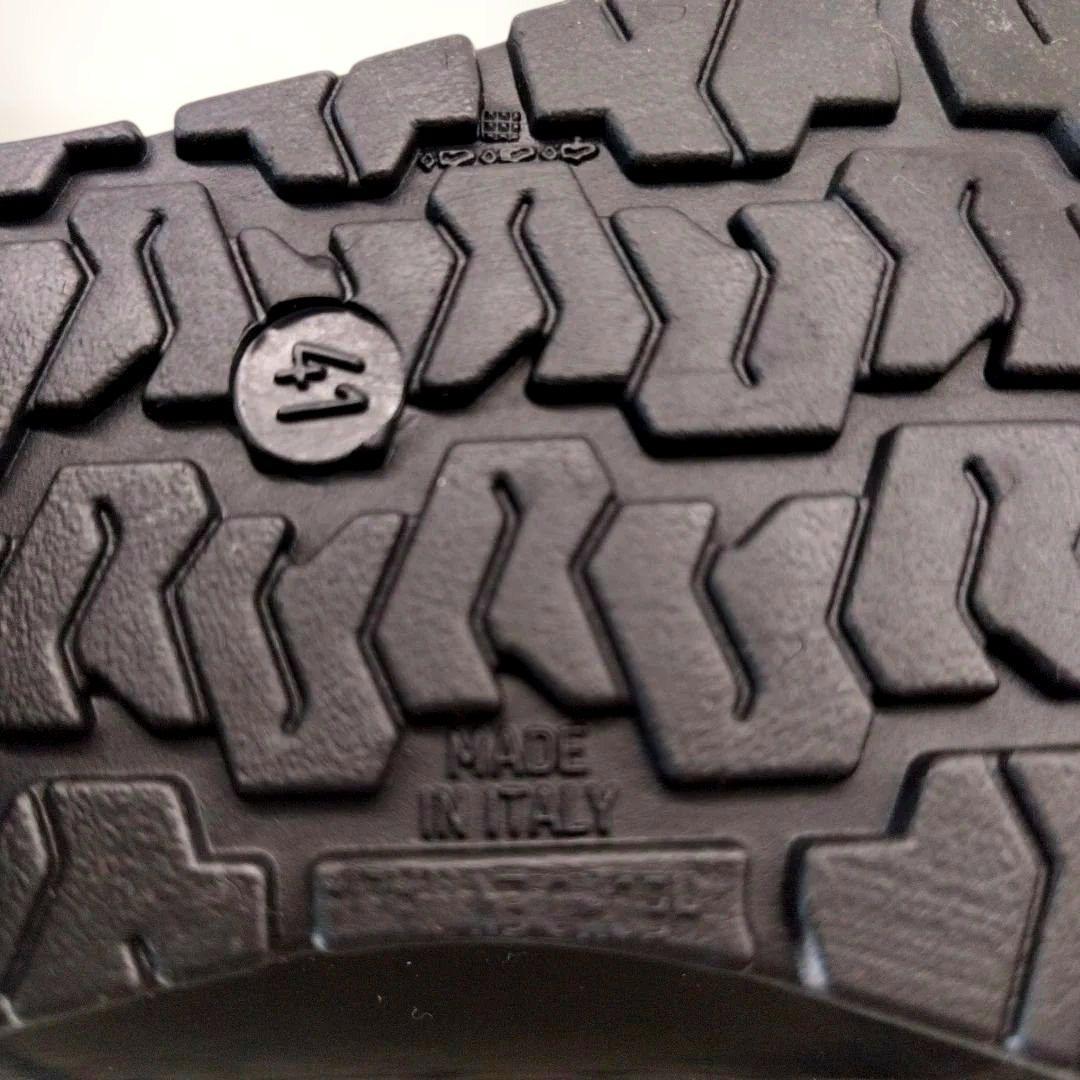 ◆げんこつ◆　イタリア製　ブラックロングレインブーツ　モカライン