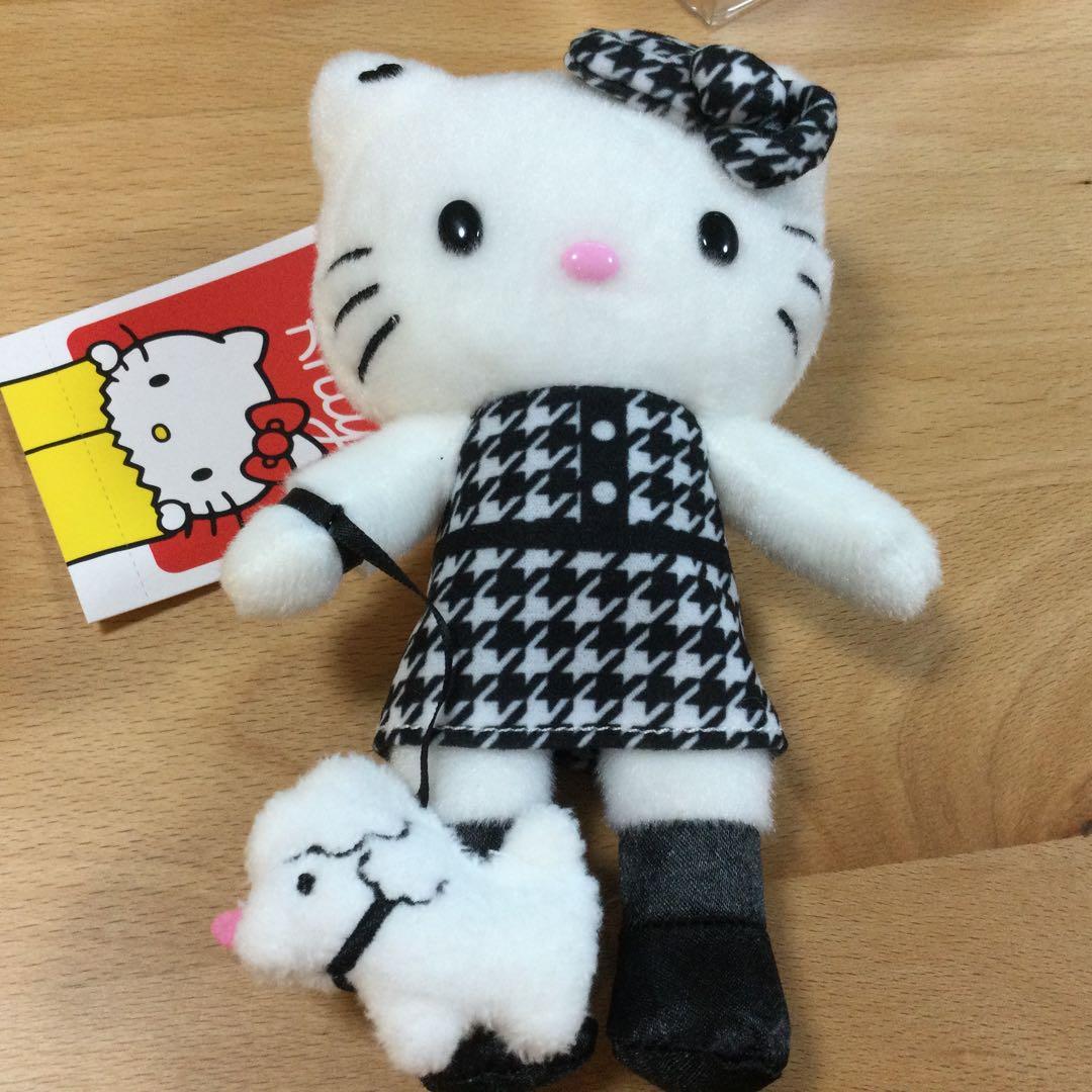 ハローキティ展 50周年 限定 ぬいぐるみ マスコット モノクロ 千鳥