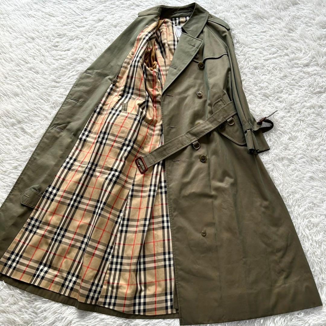 【専用品】バーバリー　トレンチコート　ベルト完備　玉虫　ロング丈　L相当
