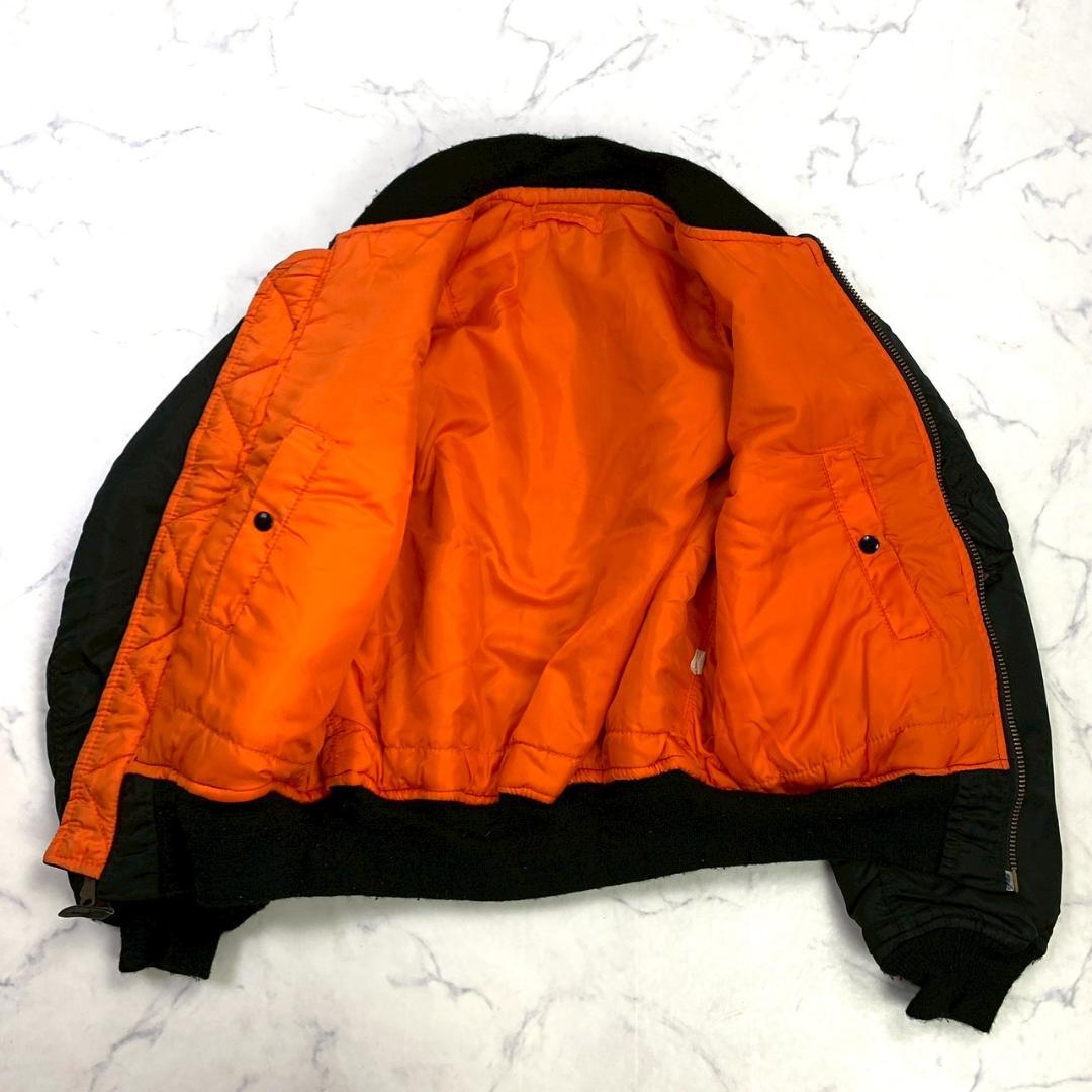 80s USA製 ALPHA MA-1 フライトジャケット 黒 M　D961