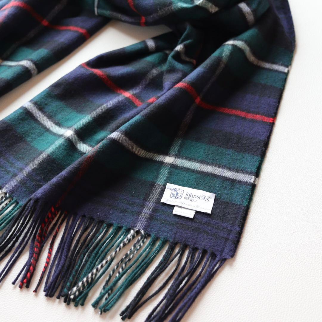 5387 くろ【極美品】ジョンストンズ 大判ストール カシミヤ100％