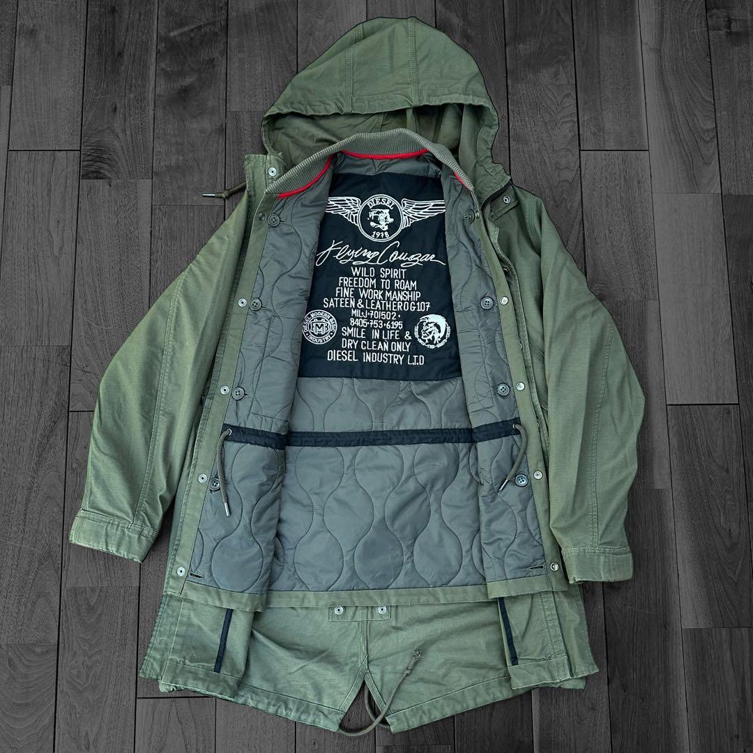 DIESEL 3way モッズコート カーキ y2k archive 00s