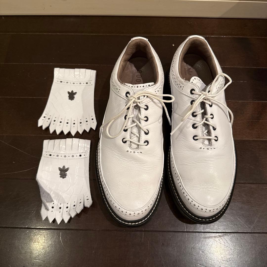 ADIDAS×BogeyBoys ホワイトレザーゴルフシューズ フリンジ付き