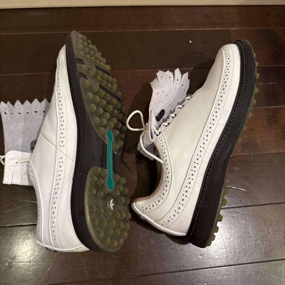 ADIDAS×BogeyBoys ホワイトレザーゴルフシューズ フリンジ付き