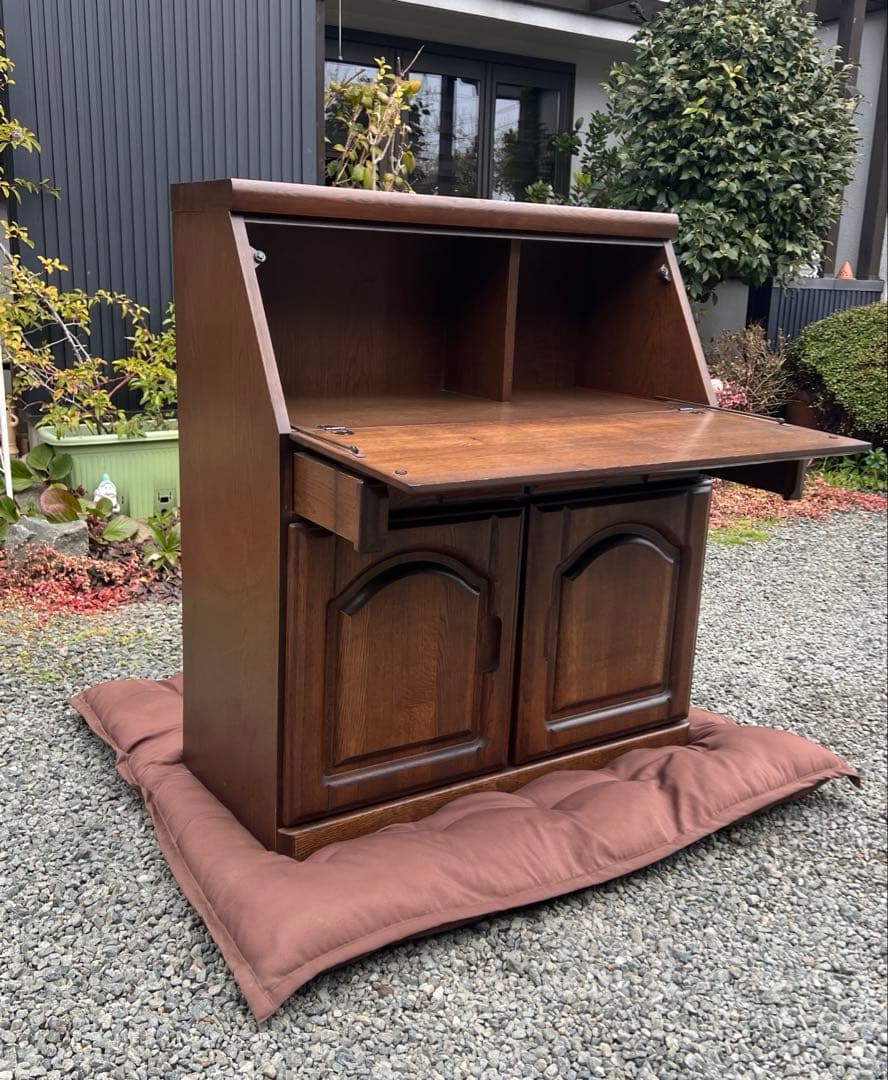 ライティングデスク ライティングビューロー レトロ 天然木 vintage