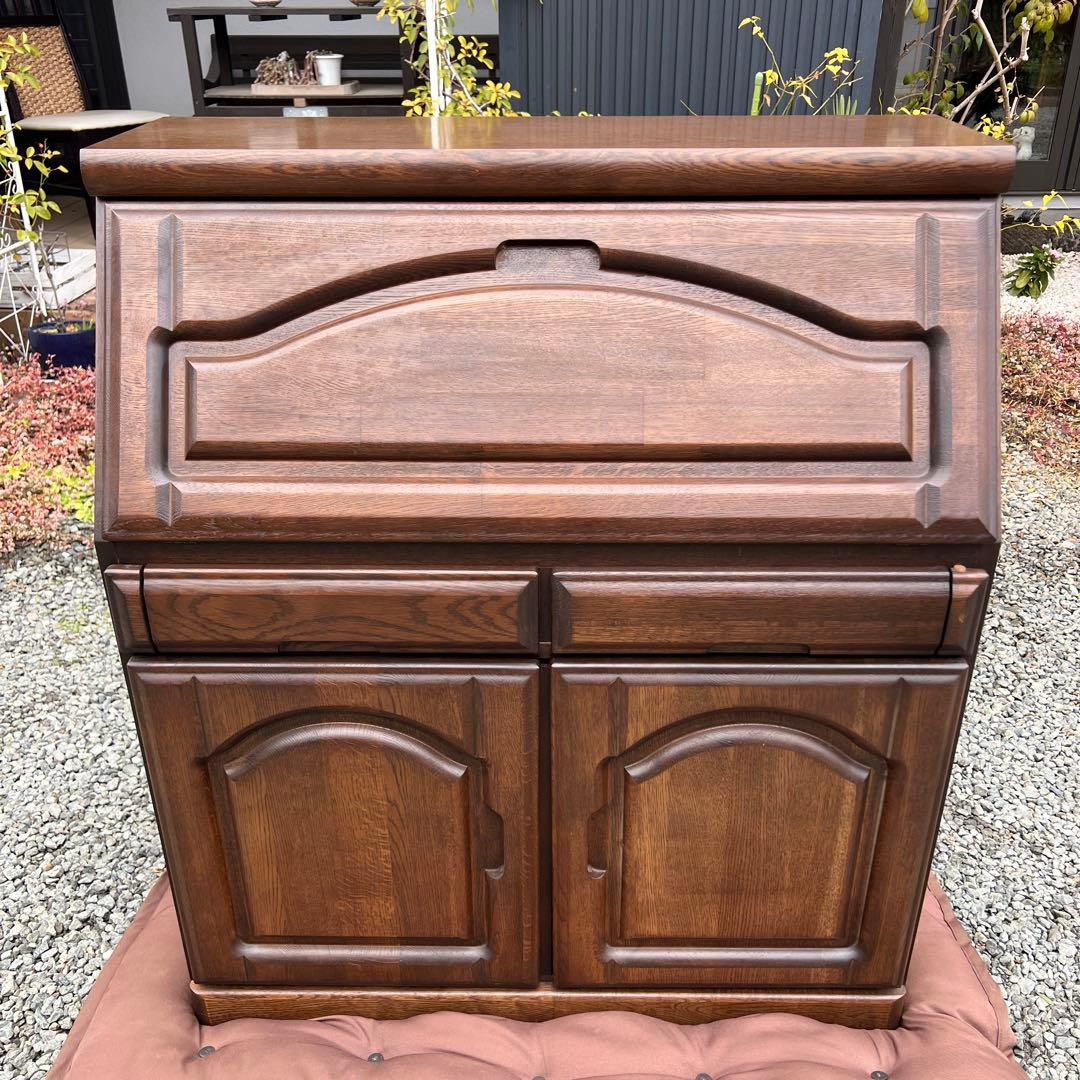 ライティングデスク ライティングビューロー レトロ 天然木 vintage