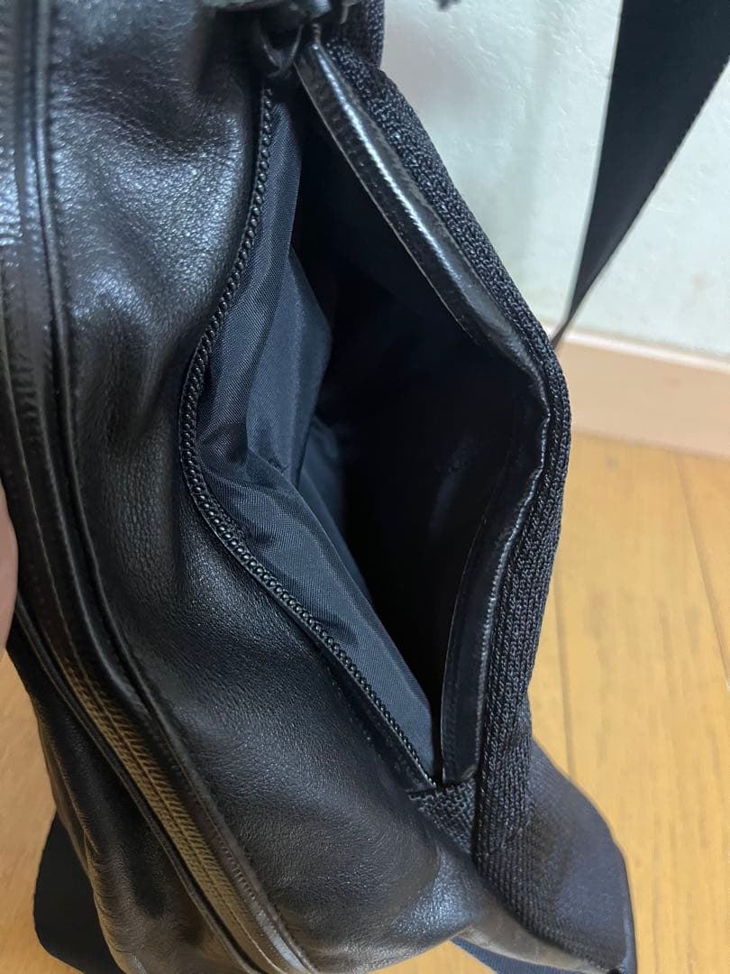 ポーター ズーム ウエストポーチ　ボディバッグ　 レザー ブラック