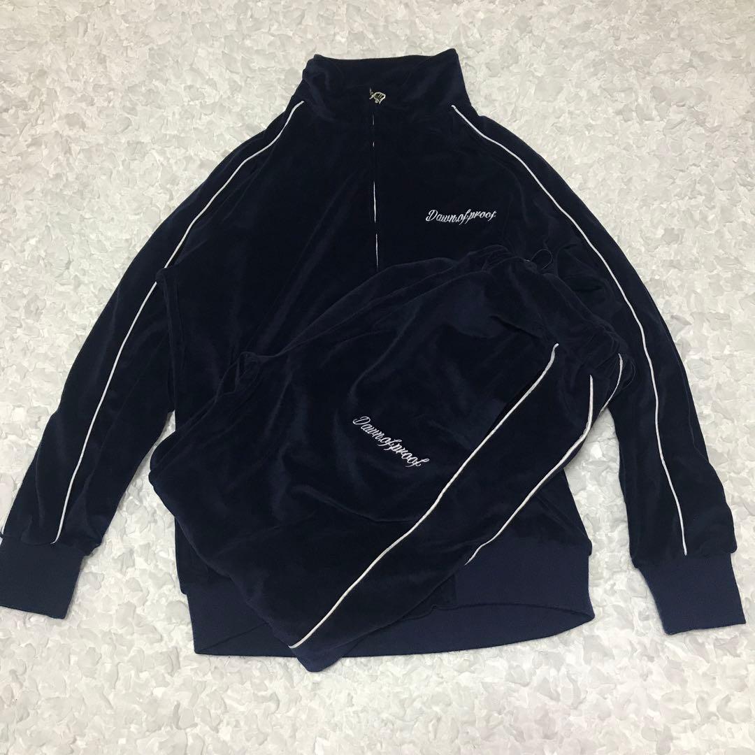 dawn of proof ロサンゼルス ベロア セットアップ 紺 XL