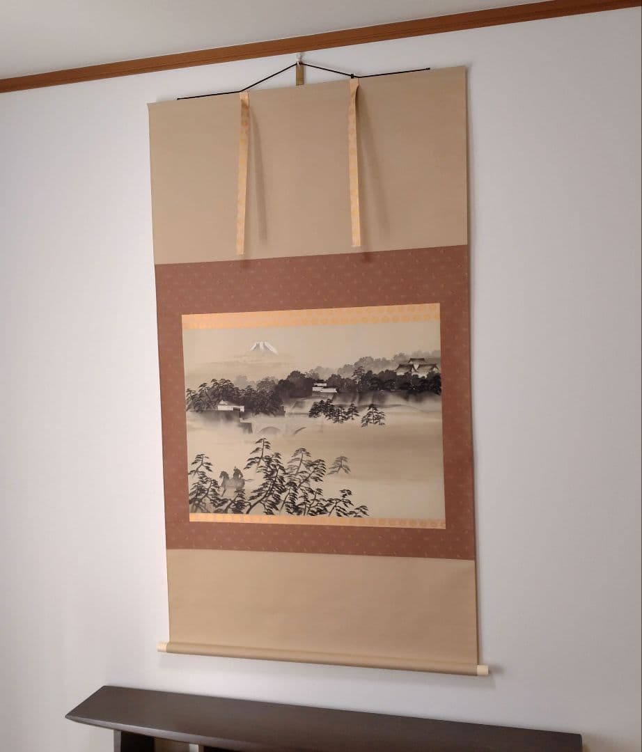 横山大観　千代田城　複製画　掛軸　皇居　美品