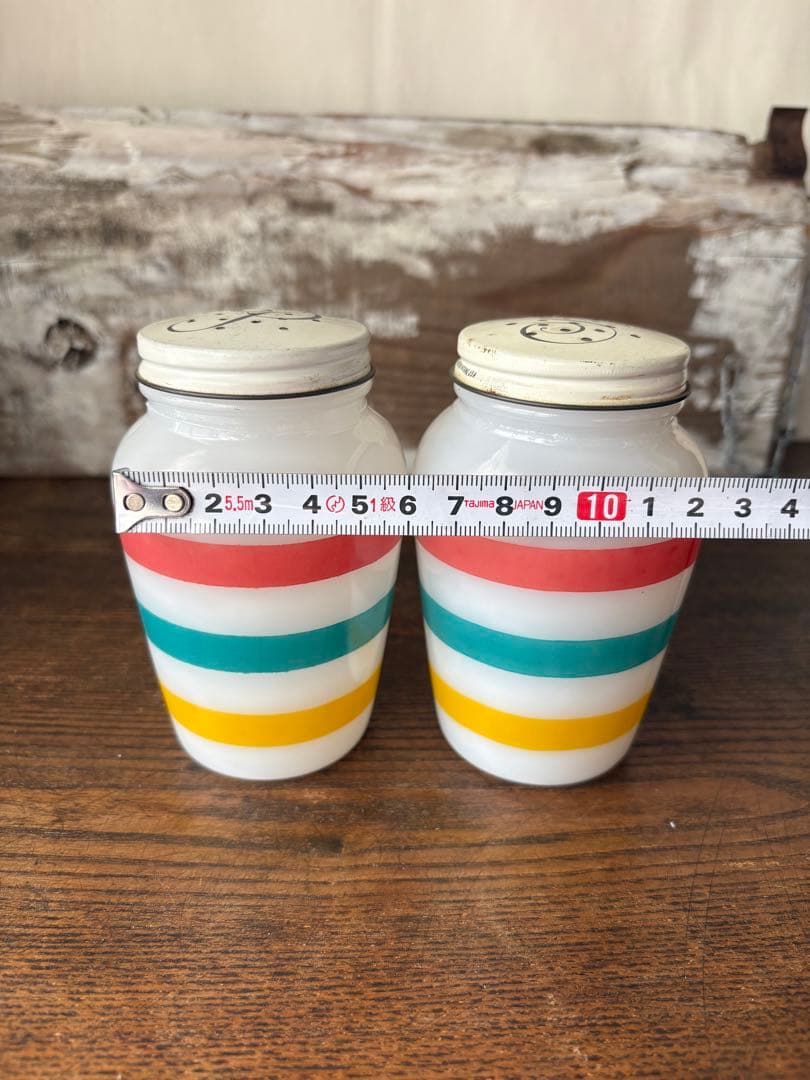 ファイヤーキング (訳あり)ビンテージ ストライプ ソルト＆ペッパー セット