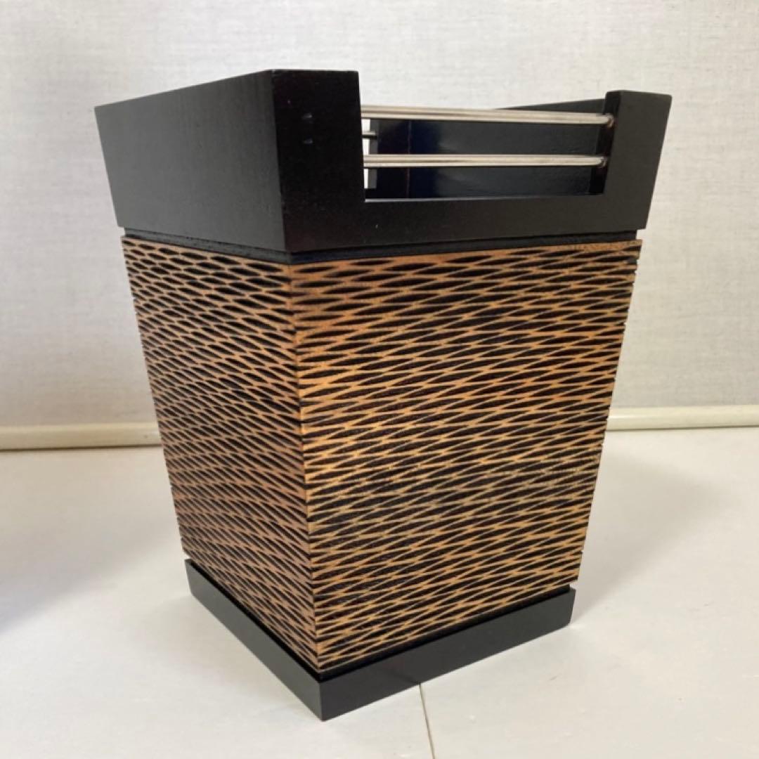 傘立て ゴミ箱 ダストボックス スタンド 2点 木製 アジアン バリ モダン