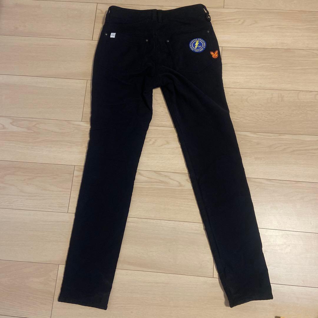 ほぼ新品】PG 刺繍パッチ付き黒スキニーパンツ