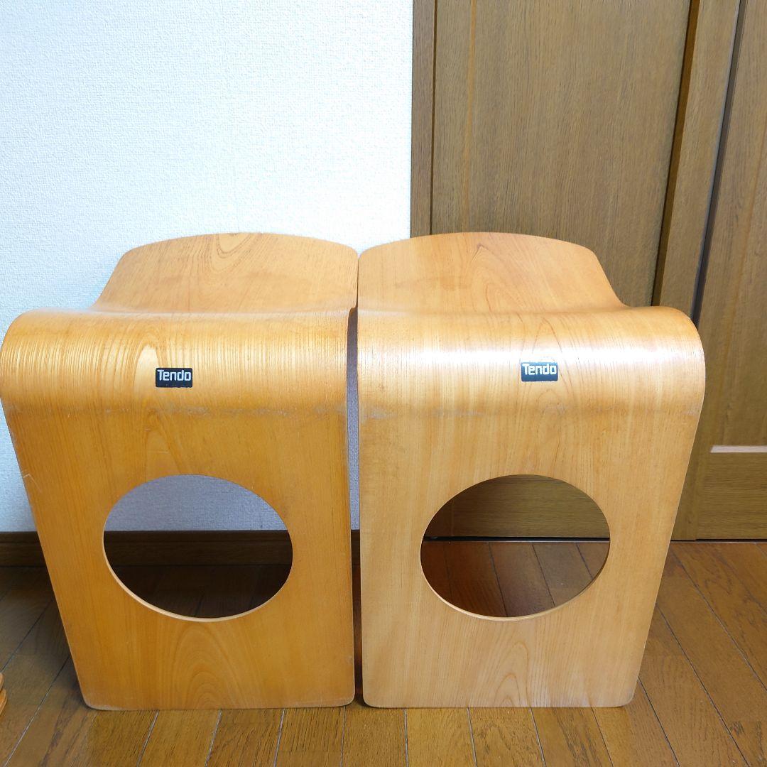天童木工 Tendo 木製 座椅子 4脚 和室 旅館 ②TENDO/天童木工 座椅