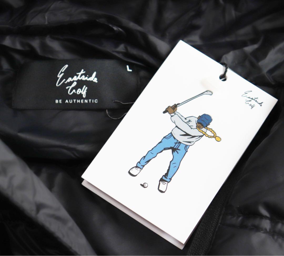 《イーストサイド ゴルフ》新品 ロゴ刺繍 フーディダウンベスト ゴルフウェア L